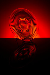 Decorative plate with red background