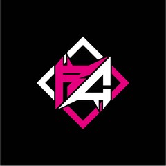 Modern minimalist design with letter R C initials and rectangular frame