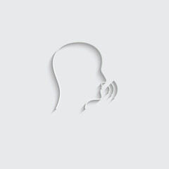 Paper Speak, talk  icon. Voice icon vector.   talking person