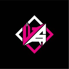 Modern minimalist design with letter W G initials and rectangular frame