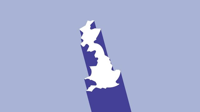 White England map icon isolated on purple background. 4K Video motion graphic animation