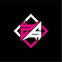 Modern minimalist design with letter Z G initials and rectangular frame