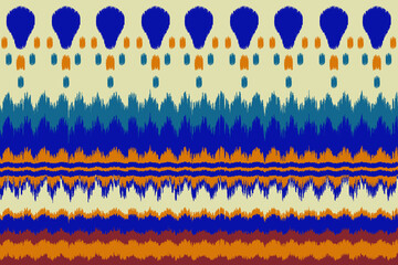 ikat geometric folklore ornament pattern. tribal ethnic and motifs texture striped. retro embroidery style. design for background, wallpaper, decor, clothing, cover, curtain. vector illustration.