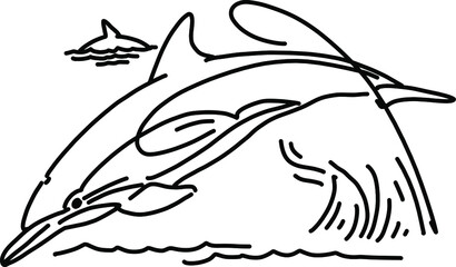 illustration of a jumping dolphin 