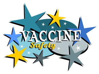Vaccine safety mid-century modern label