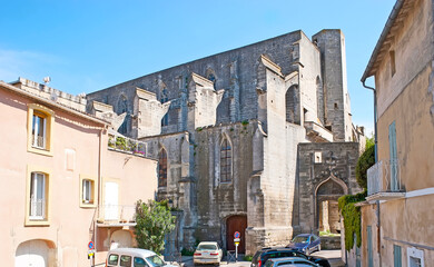 The side wall of medieval Dominican church of Arles, France