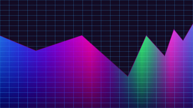 An abstract neon line chart background image.