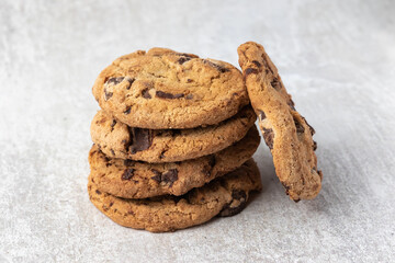 Cookies stacked with a light colored background