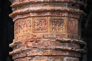 Close-up of relief carving, Puthia Temple Complex, Rajshahi Division, Bangladesh