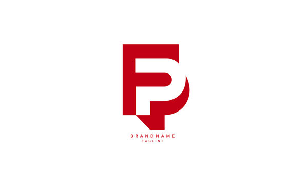 Alphabet letters Initials Monogram logo FP, PF, F and P