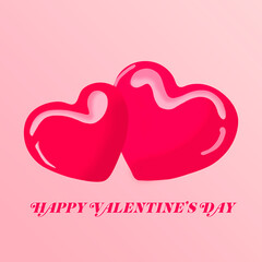 Two valentines on a pink background