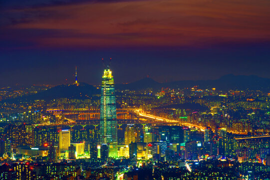Illuminated Cityscape Against Sky At Night © tawatchai prakobkit/EyeEm