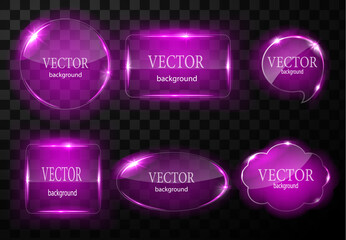 Glass vector button plane. Easy editable background