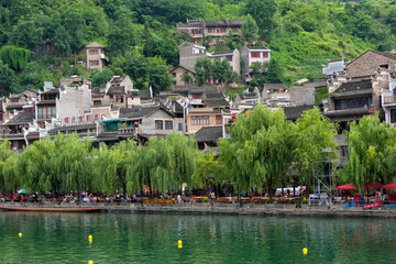 Traditional houses along Wuyang River, Zhenyuan, Guizhou Province, China