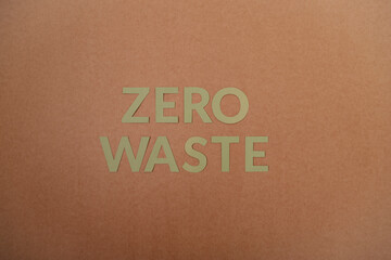 Zero Waste cardboard letters on a craft paper