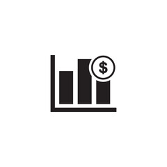 money graph icon symbol sign vector