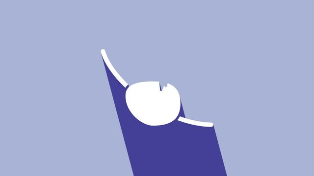 White Pirate eye patch icon isolated on purple background. Pirate accessory. 4K Video motion graphic animation