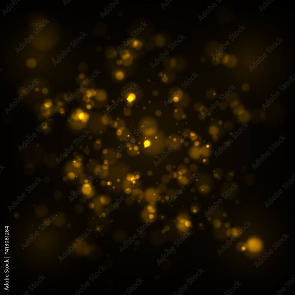 Wall mural dust gold. gold sparks shine with special light. vector sparkles on a transparent background. christ