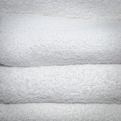 Terry towels of different sizes for the bathroom.