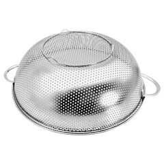 Stainless Steel Perforated Metal Colander Strainer noodle drainer with Handles for Spaghetti, Pasta, Berry, Vegetables and steamed food. Kitchen accessories