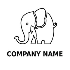 Simple Flat Minimalist Elephant Animal Logo Concept Vector Design. For Education, technology, store, business logo