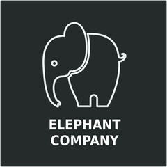 Simple Flat Minimalist Elephant Animal Logo Concept Vector Design. For Education, technology, store, business logo