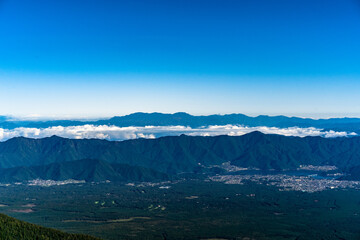 富士山からの風景。日本。山梨県。