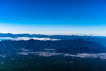 富士山からの風景。日本。山梨県。