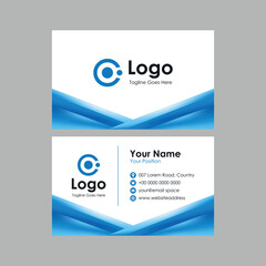 abstract smooth business card with blue dynamic mesh gradient design, professional stylish name card template vector