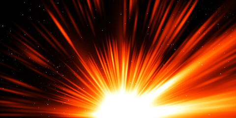 Obraz premium Light optical lens explosion effect. Sun light ray lens flare, colorful flare light beam explosion effect, abstract glowing light effect background.