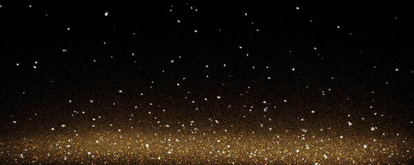 Bokeh Abstract shiny light and glitter with de focused. Glitter light background, Gold, White, Blue bokeh glitter sparkle background. Bokeh light effect creative background.