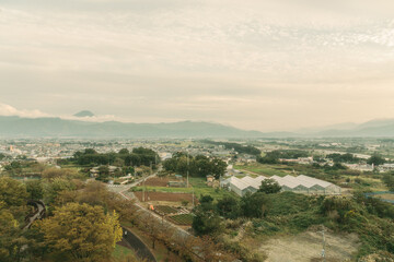 山梨県甲斐市。日本。富士山。