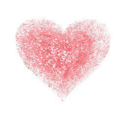 Hand drawn love heart illustration with abstract texture. Decorative element isolated on white background for your designe