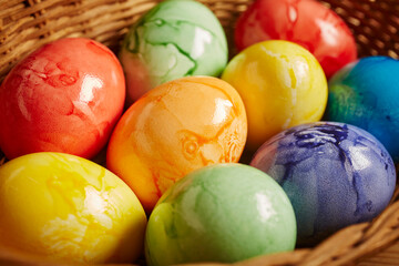 Easter Eggs dyed bright colors