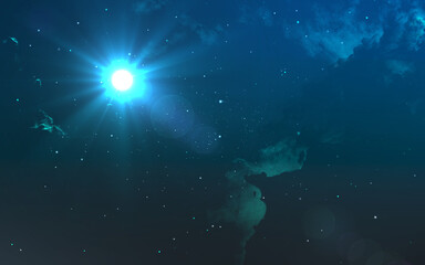 Light optical lens explosion effect. Sun light ray lens flare, colorful flare light beam explosion effect, abstract glowing light effect background.