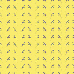 Vector pattern gray leaves yellow background/fashion pattern 
