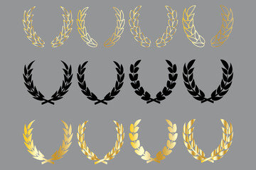 Pattern with gold wreaths. Floral background. Vector illustration certified logo design. Stock image. EPS 10.