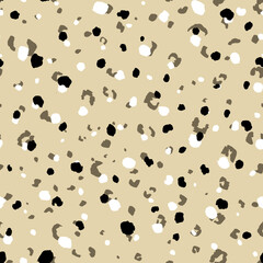 Abstract modern leopard seamless pattern. Animals trendy background. Beige and black decorative vector stock illustration for print, card, postcard, fabric, textile. Modern ornament of stylized skin