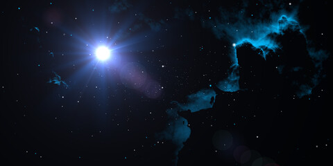 Space nebula cloud with sunlight galaxy background. astronomy cloud fractal dust with cloud background © AVADA
