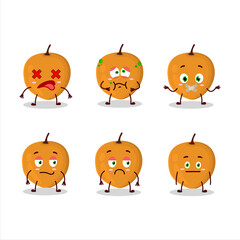 Lulo fruit cartoon character with nope expression