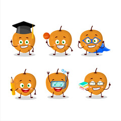 School student of lulo fruit cartoon character with various expressions