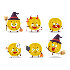 Halloween expression emoticons with cartoon character of slice of nance