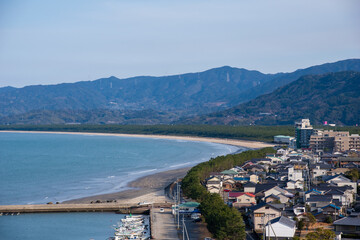 Obraz premium 唐津城からの虹の松原