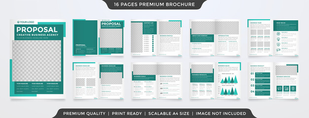 business proposal template design with a4 brochure layout and minimalist style use for company presentation and annual report