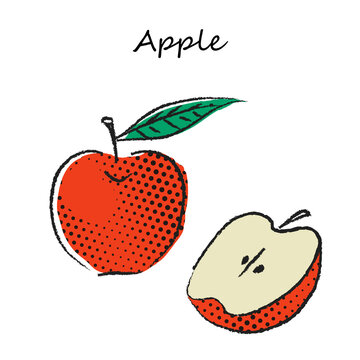 フルーツのイラスト　りんご
