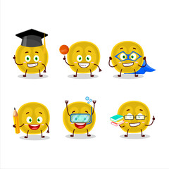 School student of slice of nance cartoon character with various expressions