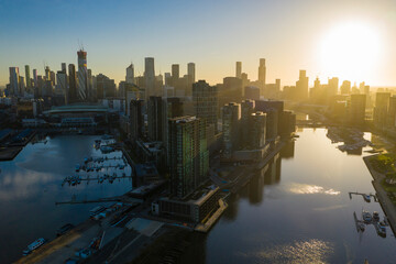 Melbourne city at sunrise