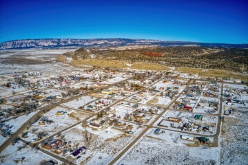 Aerial View of the Town Dinosaur, Colorado outside of Dinosaur National Monument