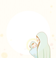 生まれたての赤ちゃんを抱っこする女性。