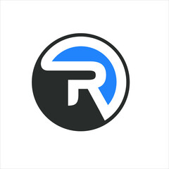 R logo, initial logo style, vector art.